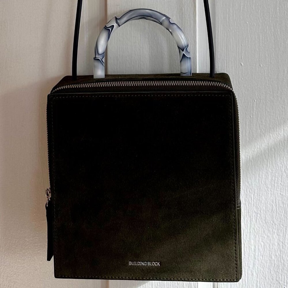 Building Block Box Bag in Moss